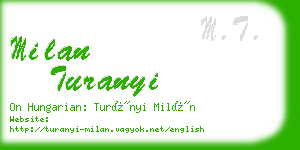 milan turanyi business card